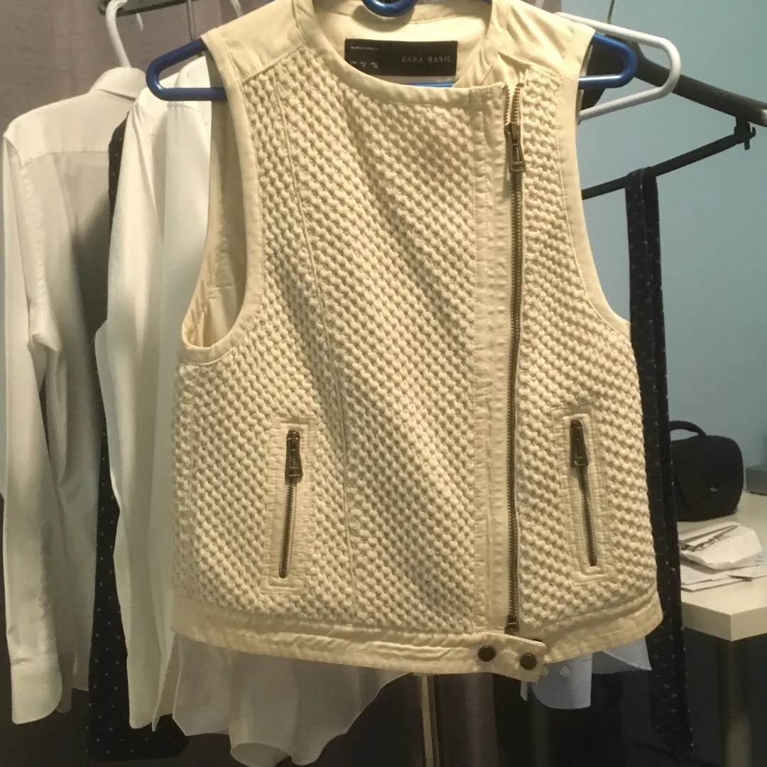 Zara Knit Oversized Moto Vest - Small photo 1