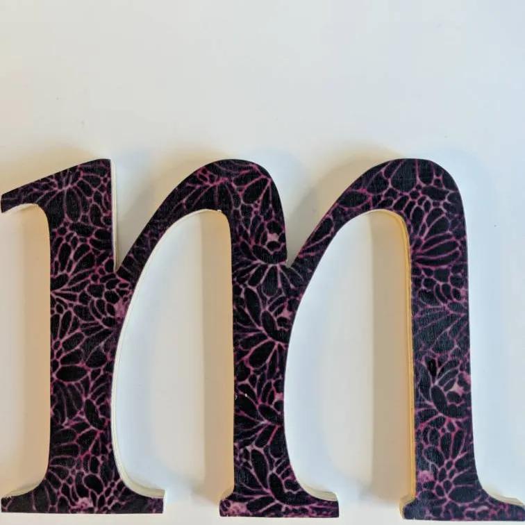 Patterned Wooden M photo 1