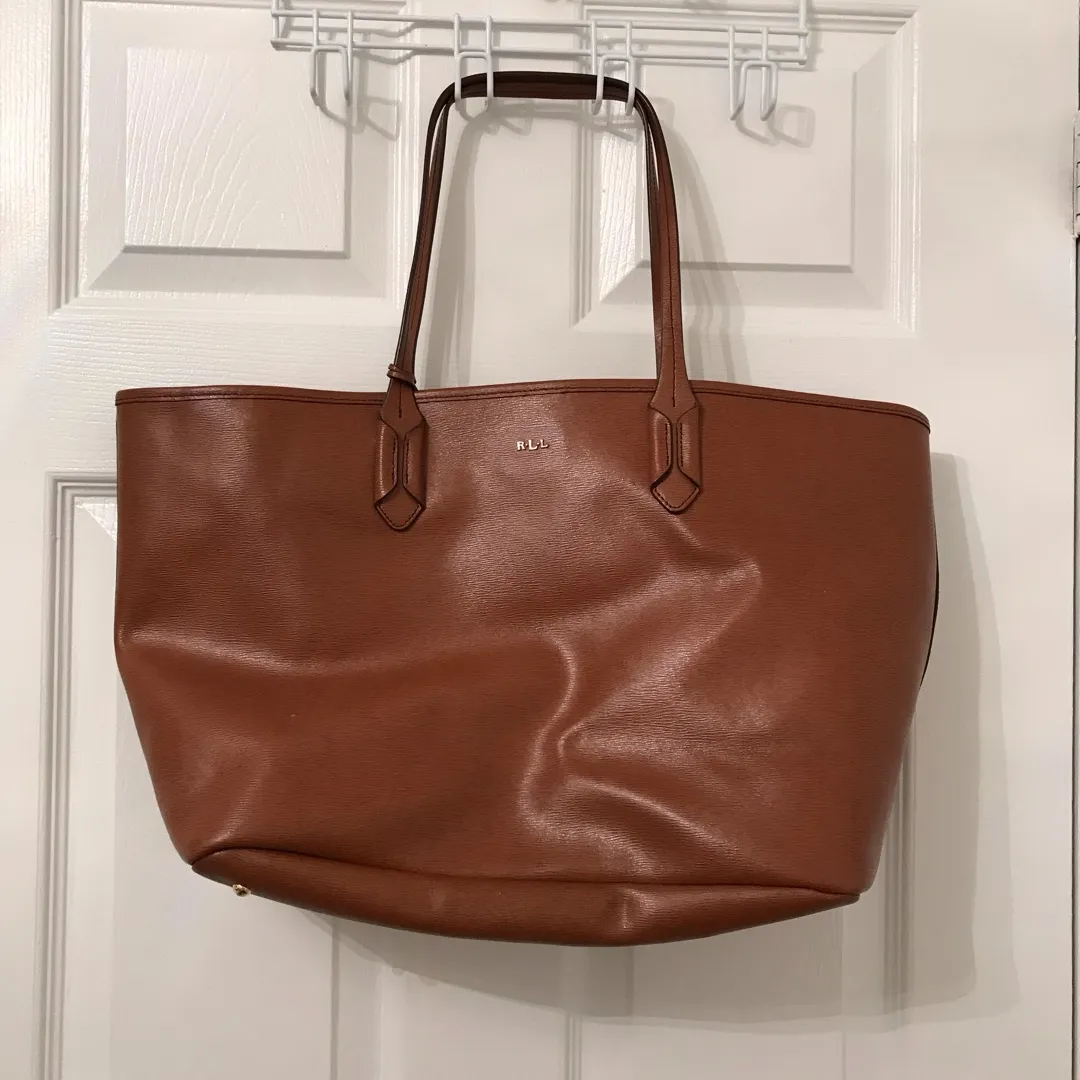 Ralph Lauren Brown Leather Purse- Medium Size photo 3