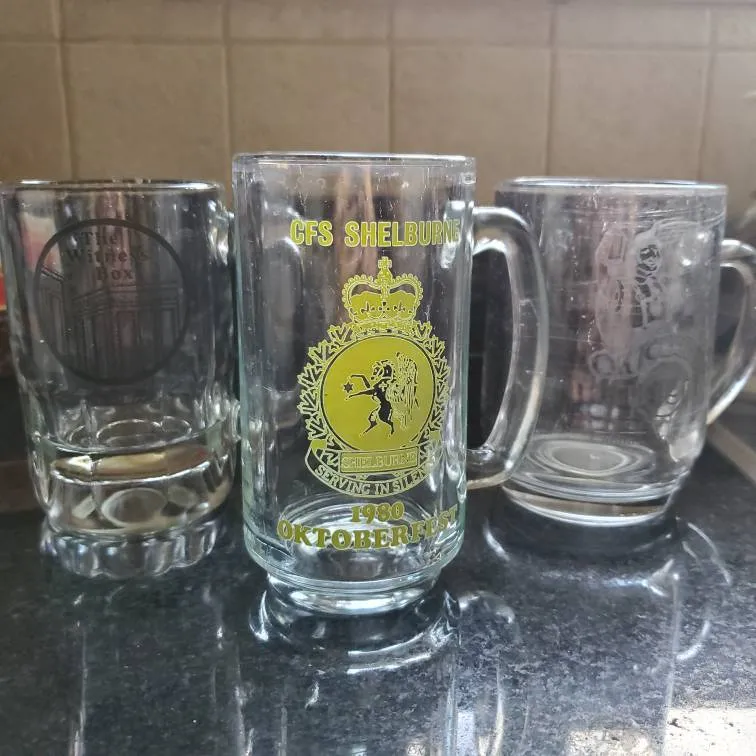 Glass Beer Mugs Oktoberfest Vintage Cups Glassware photo 1
