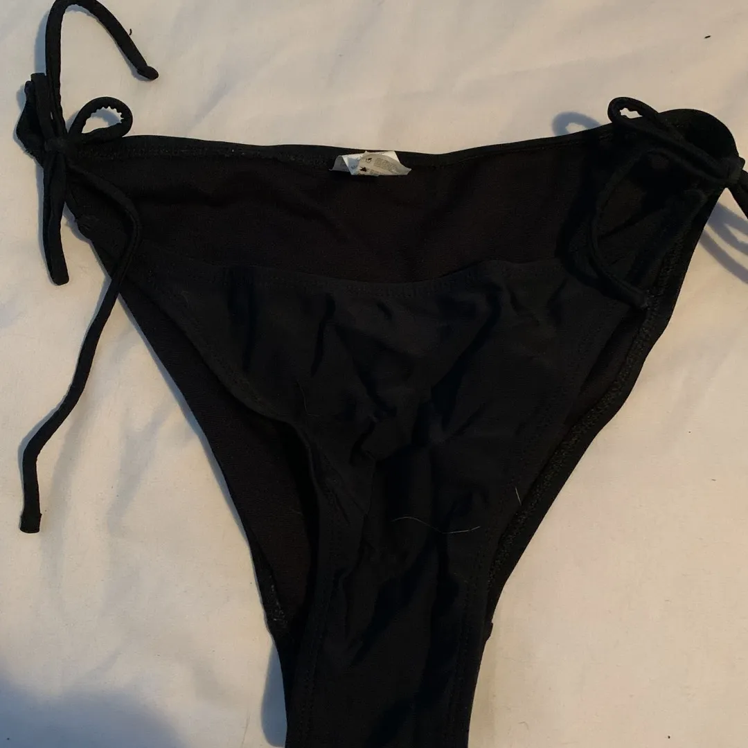 black string bikini bottoms photo 1