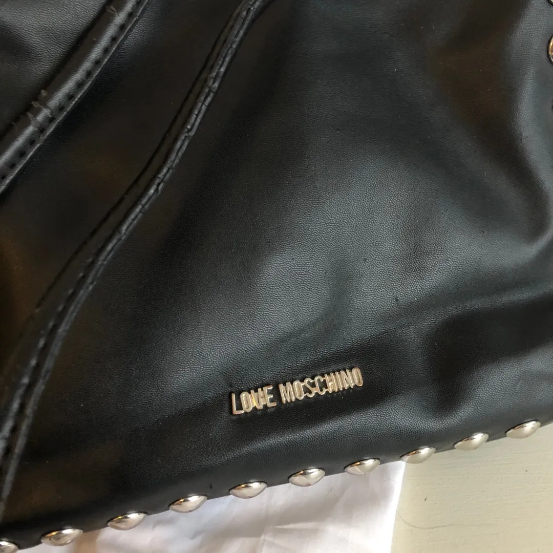 Black Love Moschino Studded Tote Bag photo 5