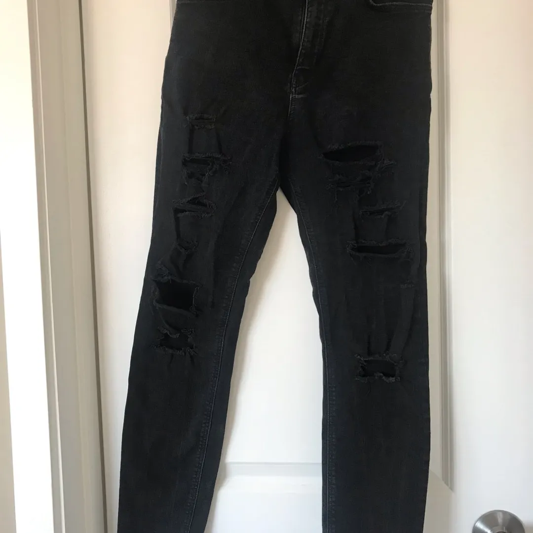 Zara Black Distressed jeans photo 3