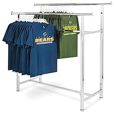 Commercial Double Clothes Rack With Four Roller Wheel. photo 1