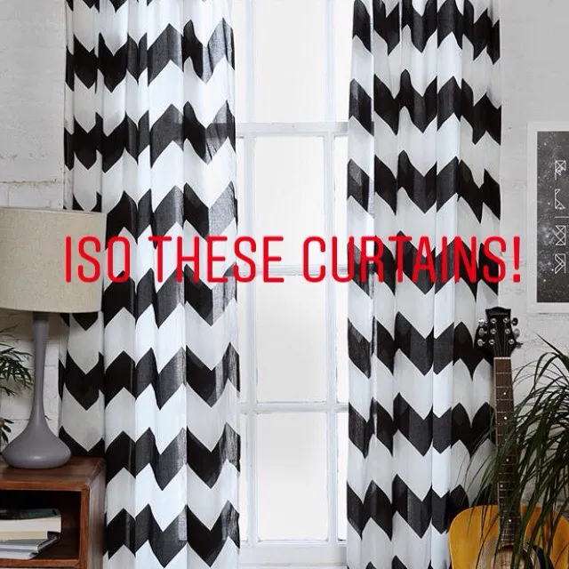 Black and White Zigzag Curtains photo 1