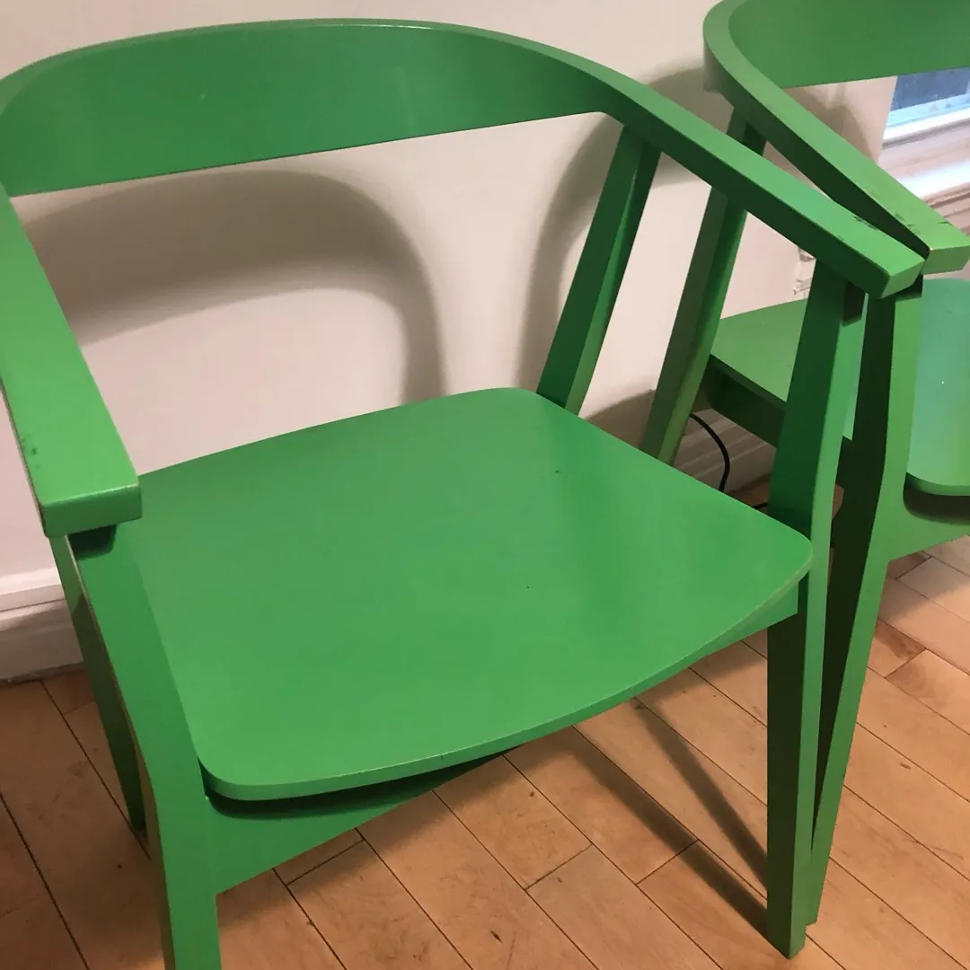 Two Bright Green IKEA Chairs photo 1
