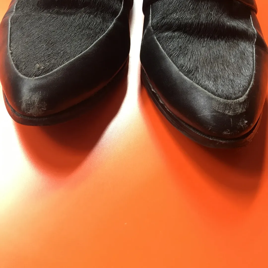 Size 10 Women’s Lord And Taylor Leather And Calf hair Loafers photo 3