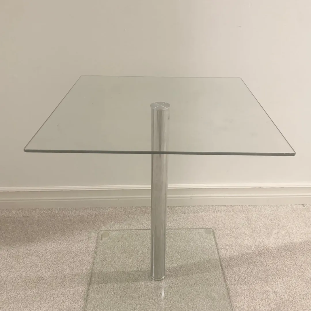 Two Matching Glass Side Tables photo 1