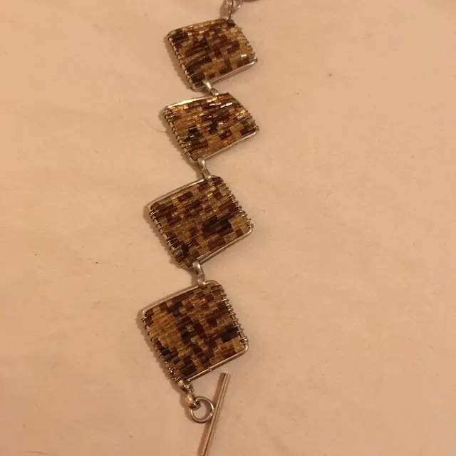 Leopard Print Seed Bead Bracelet photo 1