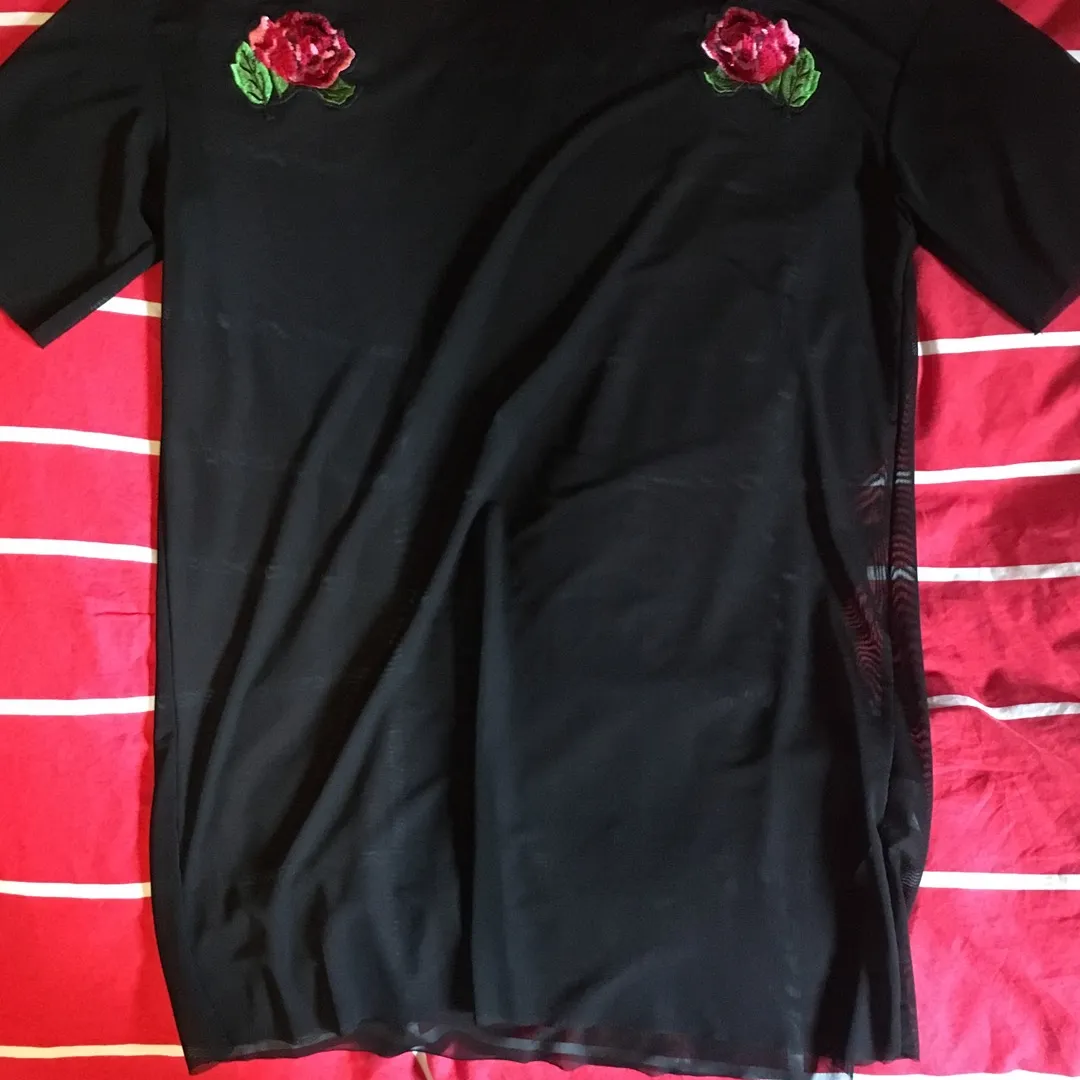 Sheer Black T Shirt Size 6 photo 1