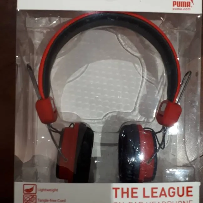 PUMA Audio 'The League' On-Ear Headphone Headset - Red NEW photo 1