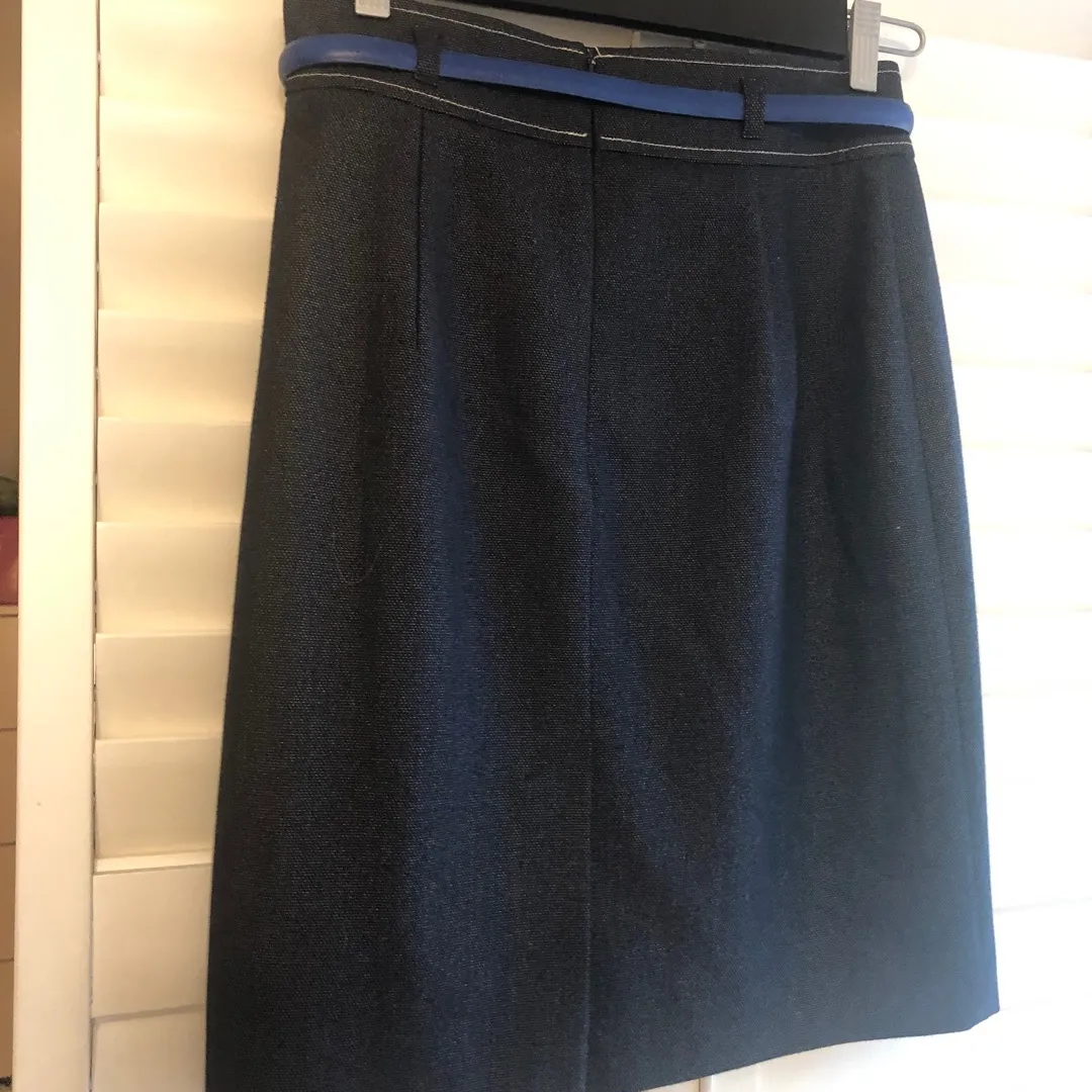 Tristan And America Denim-Coloured Pencil Skirt Size 4 photo 8