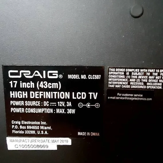 Craig 17-Inch 720p 120Hz LCD TV, Black photo 6