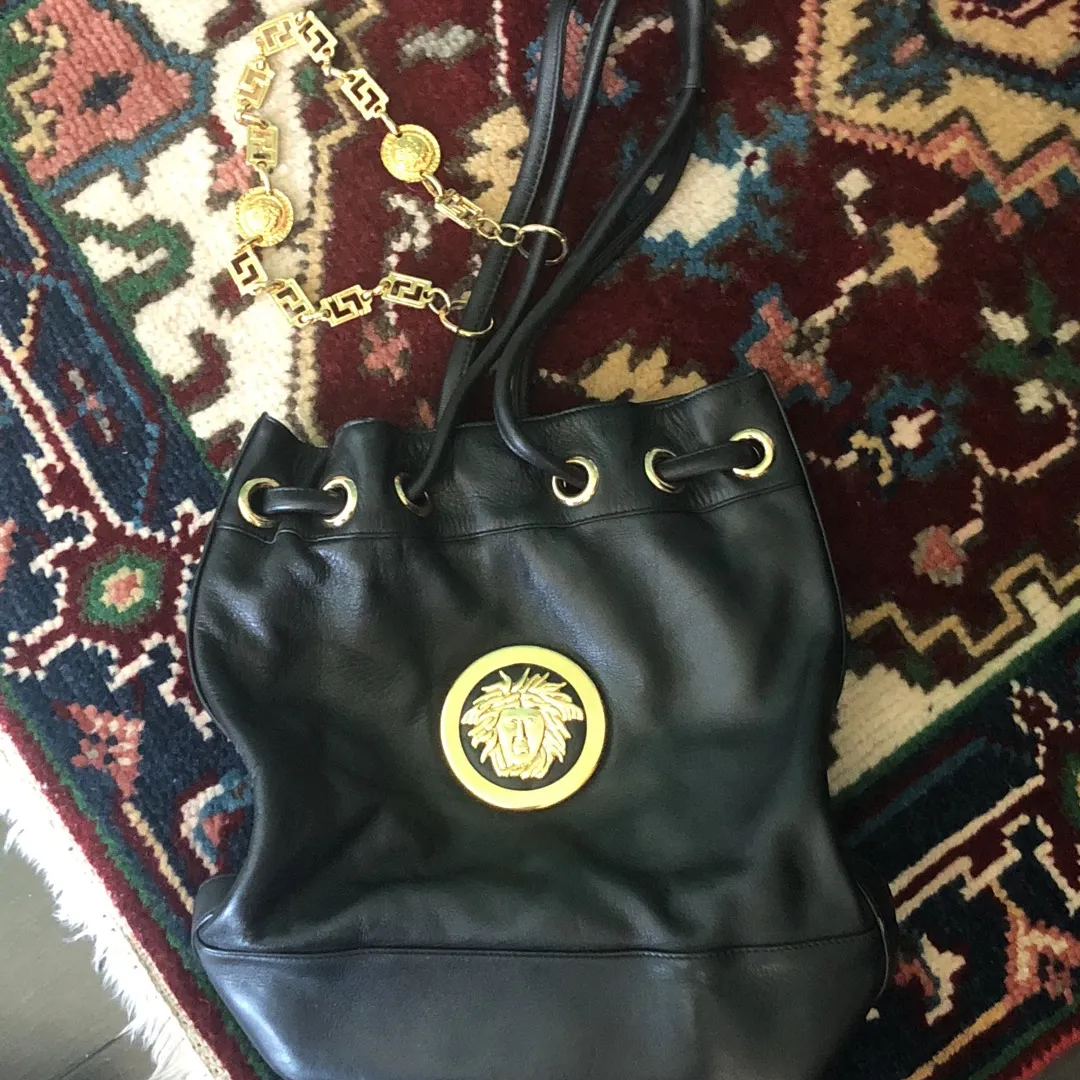 Vintage Versace handbag With Gold Chain (not Authentic) photo 1