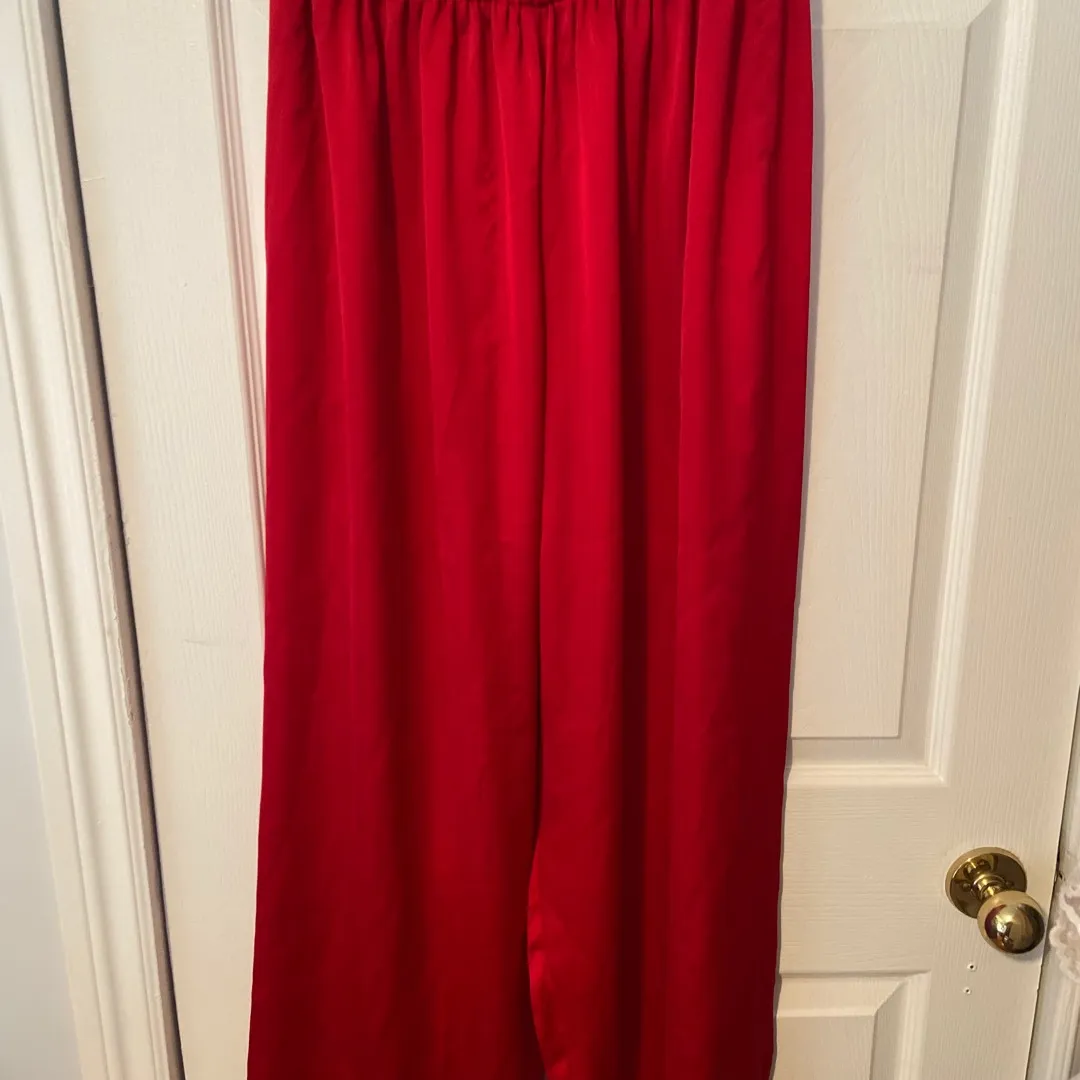 Red Flowy Pants photo 1