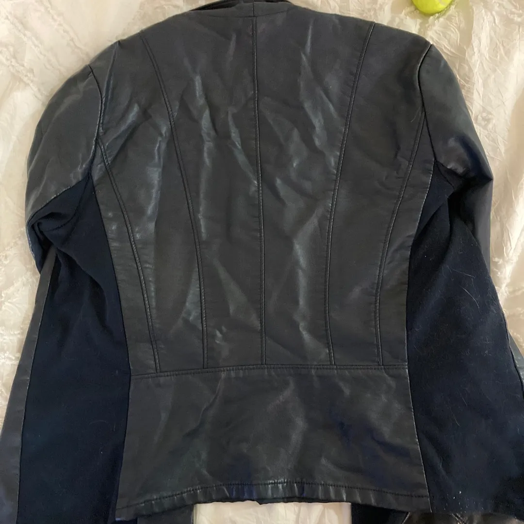 Navy Leather Jacket photo 7