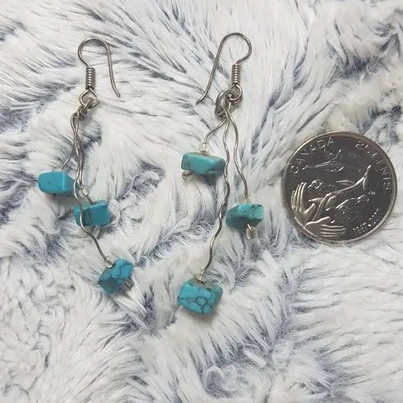Silver Turquoise Earrings photo 3