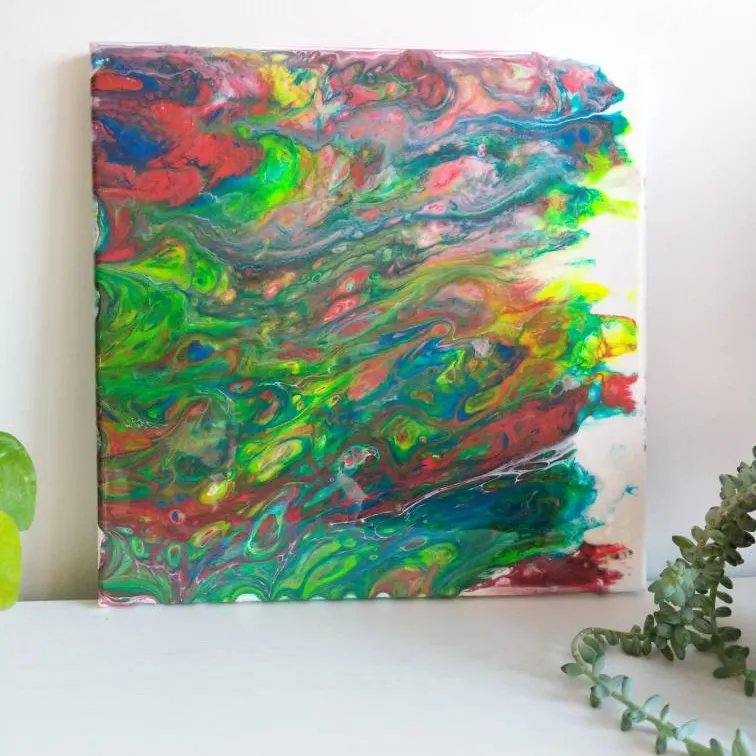 Super Glossy Acrylic Paint Pour Creation, With Resin photo 4