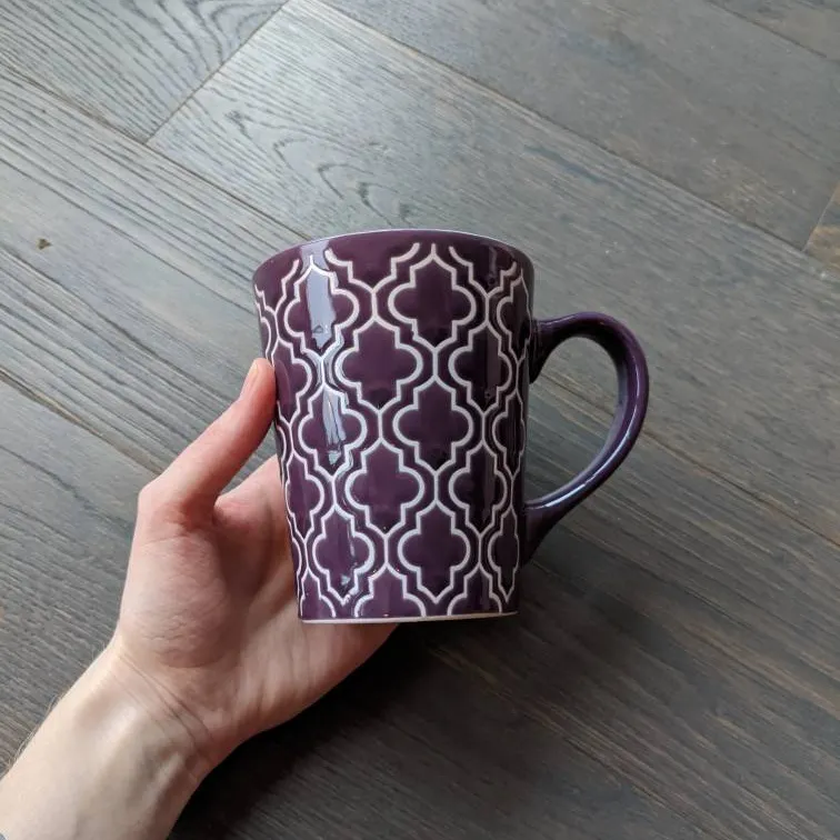 Purple Brocade Patterned Mug photo 1