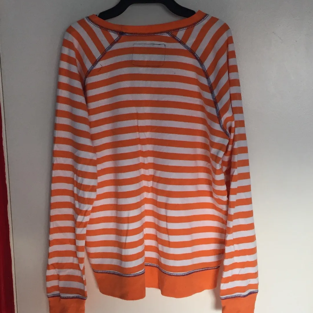 Orange Striped Pullover photo 4
