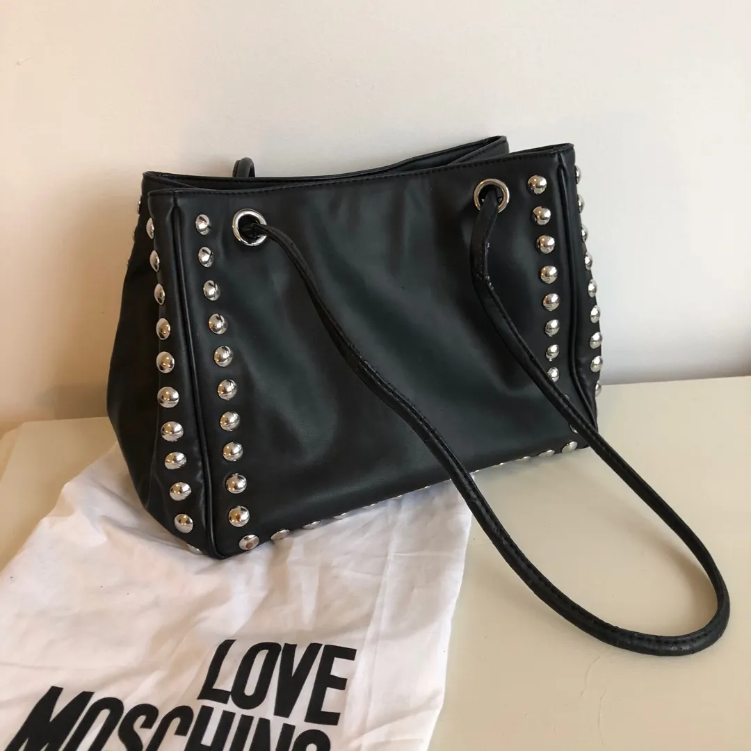 Black Love Moschino Studded Tote Bag photo 3
