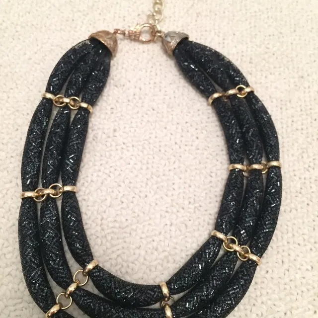 Black And Gold Statement Necklace photo 1