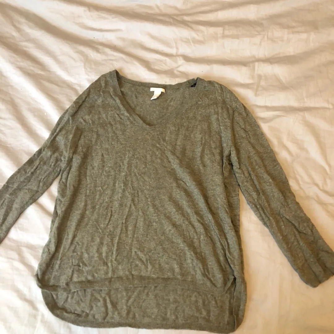 H&M Sweater, Greenish Grey, Size Large photo 1