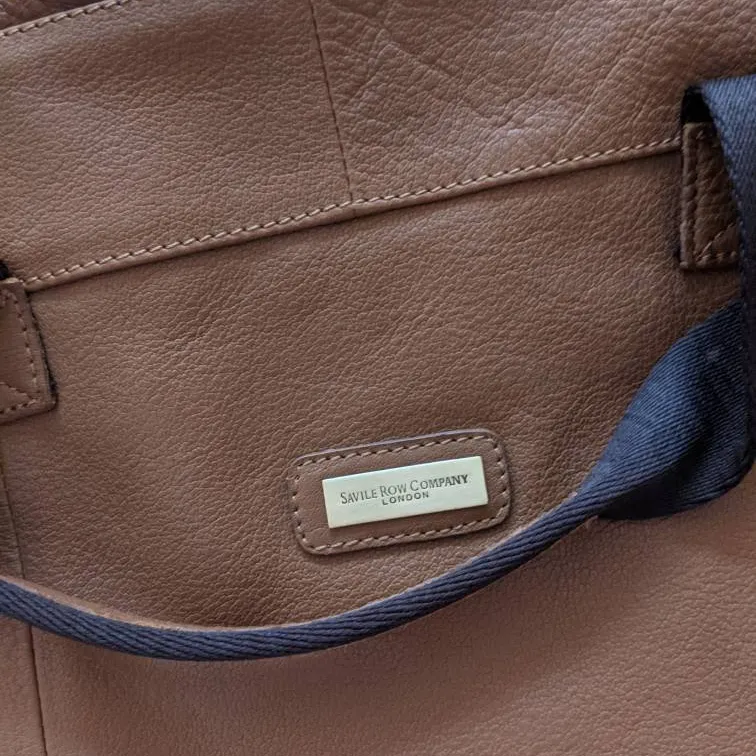 Brown Leather Shoulder Travel Bag photo 3