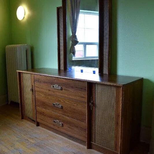 Classic Vintage Bedroom set, Oak Veneer & Cane Panelling photo 1