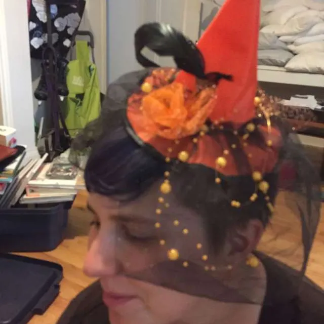 Orange Witch Hat Fascinator photo 1