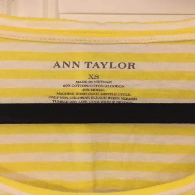 Ann Taylor Yellow Stripe Shirt photo 3