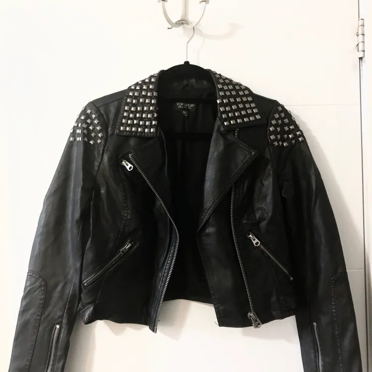 Black Studded Leather Jacket photo 1