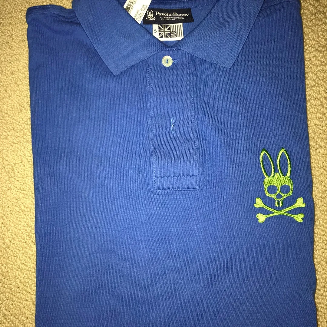 Bnwt Psycho Bunny Collar Tee Shirt Size 5/large photo 1