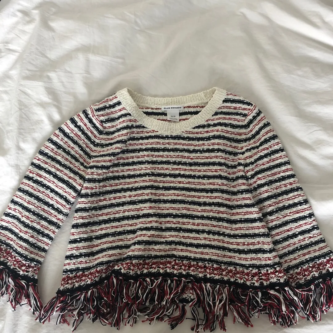 Club Monaco Fringed Sweater Size XS photo 1