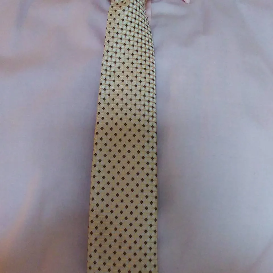 Skinny tie - gold patterned photo 4