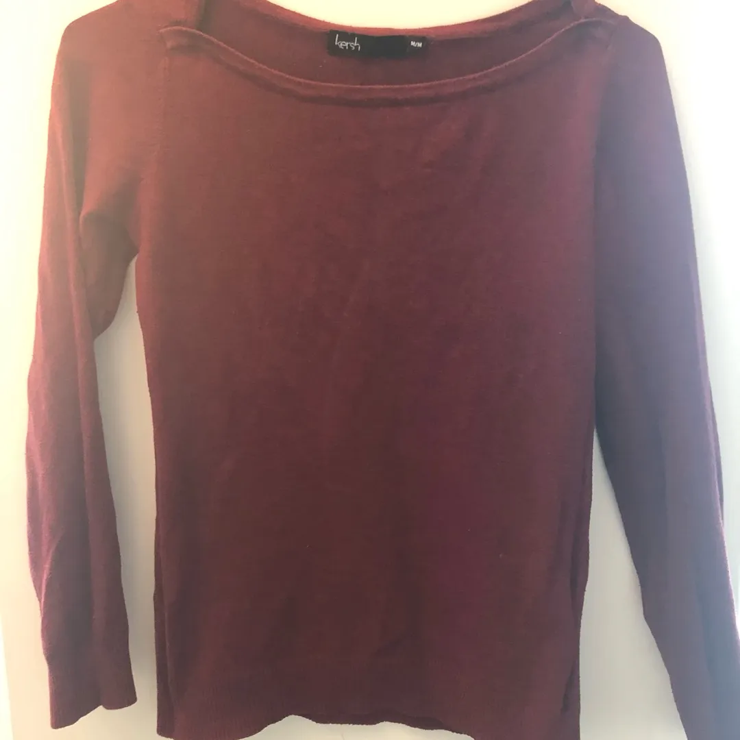 Red Sweater Long Sleeve Top photo 1