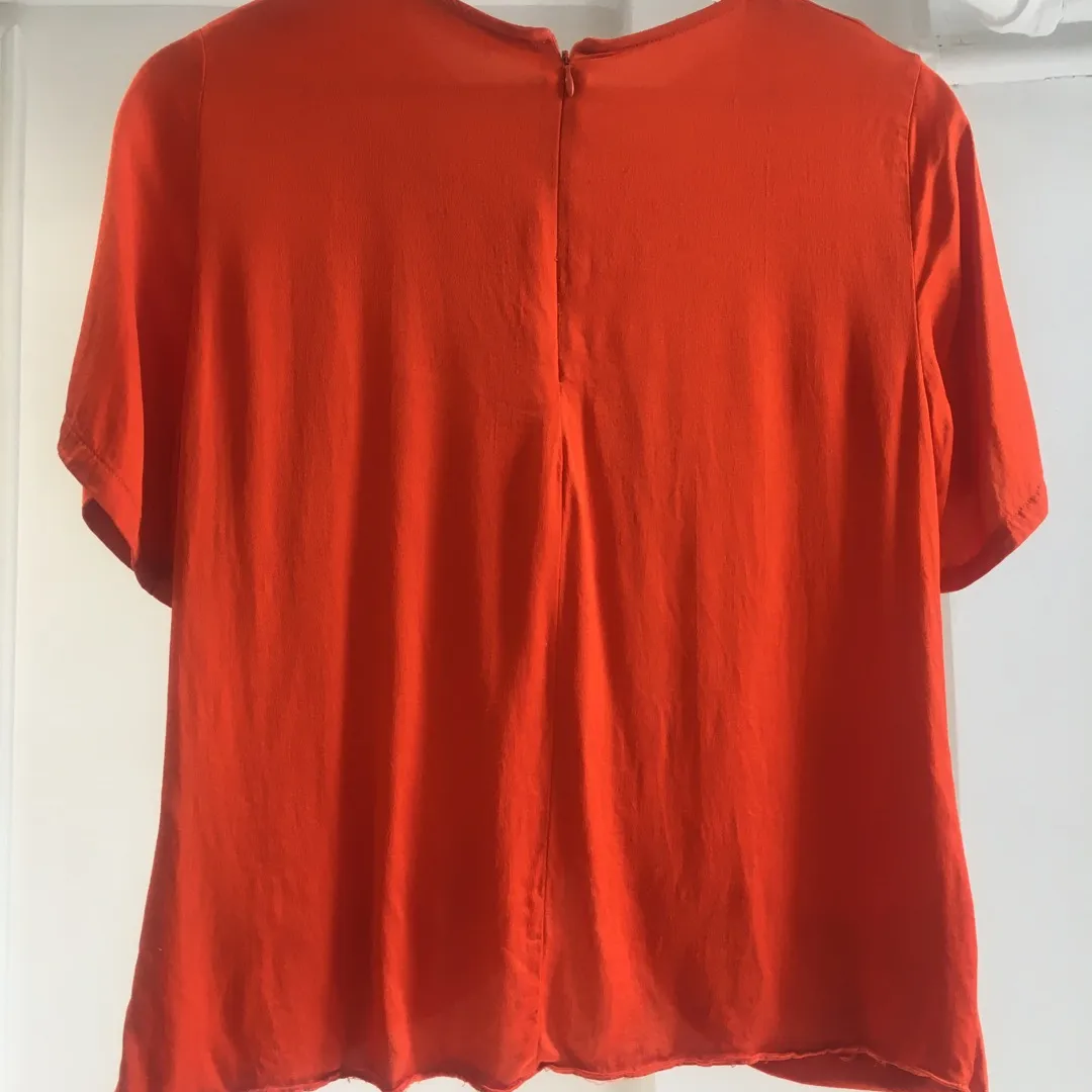 Burnt Red Zara Top Size Small photo 5