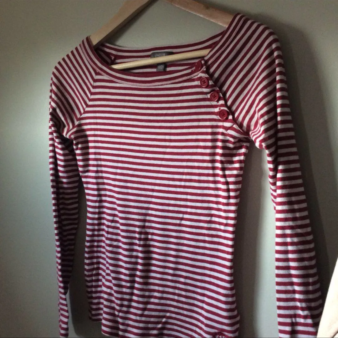 Red Striped Top - Size Small photo 1