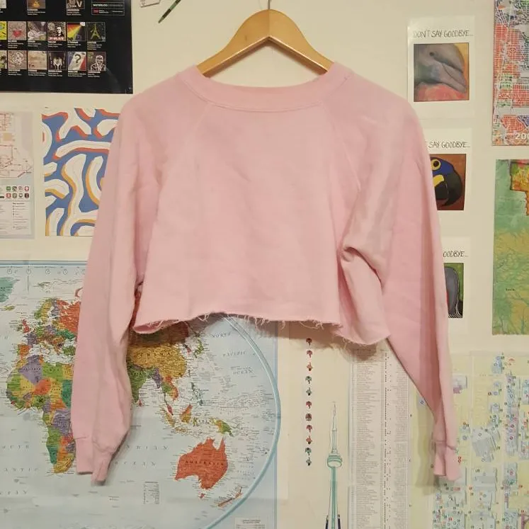 👀Cropped Pink Sweatshirt photo 1