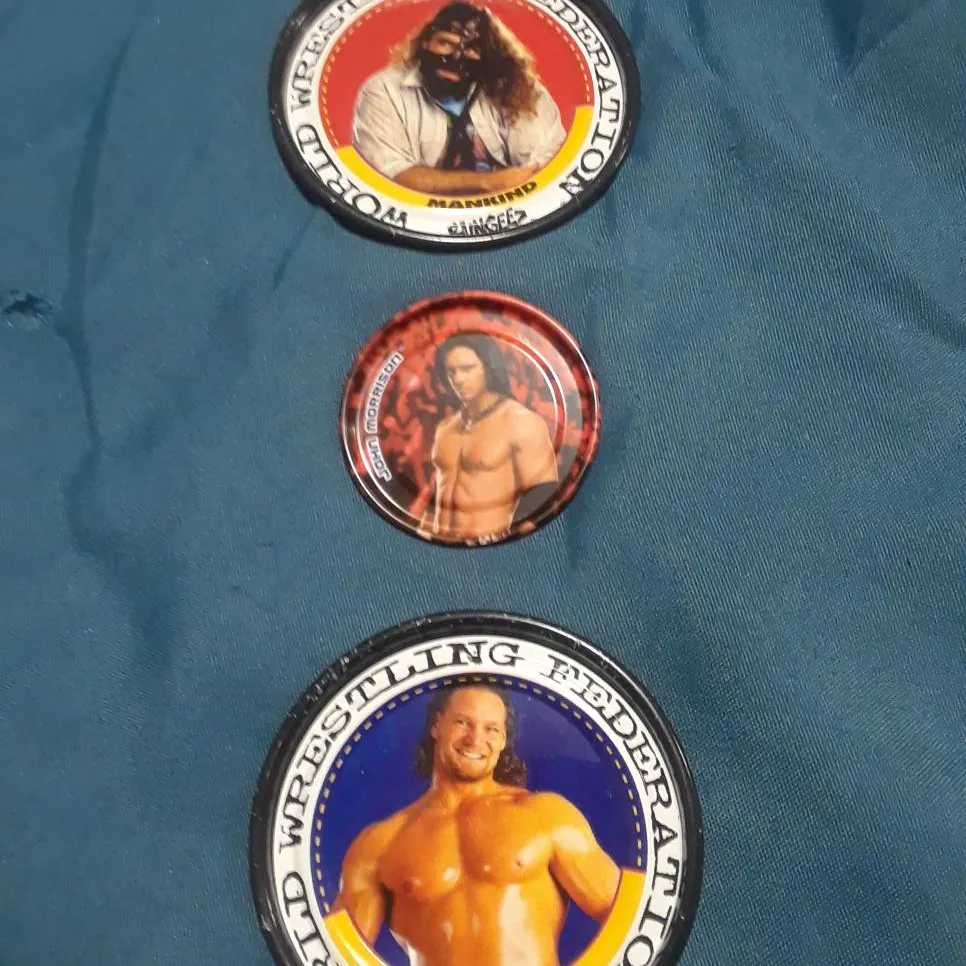 Three WWF/WWE Collector Medallions photo 1