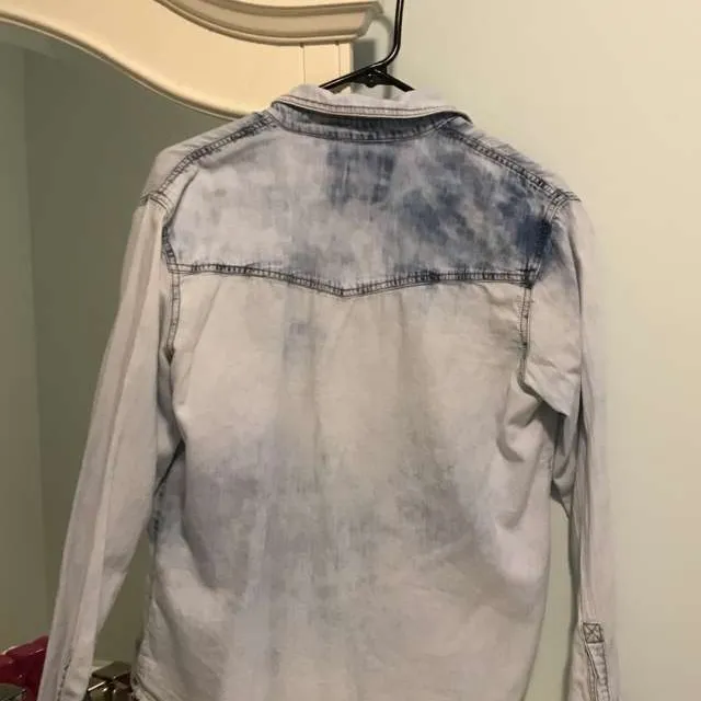 Acid wash button up shirt photo 4
