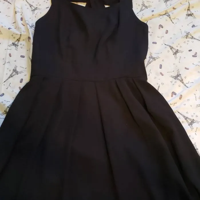 Cute Black Backless Dress With Bow On Back photo 1