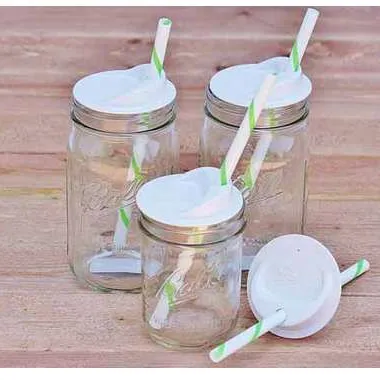 2 lids & straws for mason jars photo 1