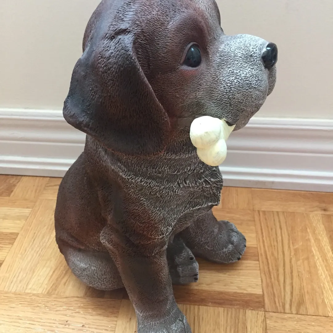 Brown Dog With Bone Garden Statue photo 6