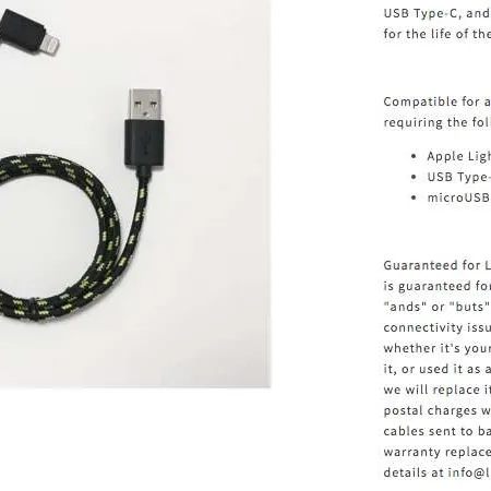 Fast Charging cable by Graphene Ultra Light Charging Triton 3... photo 1