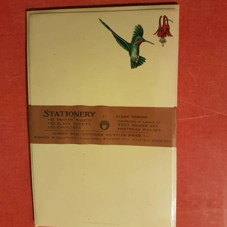 5.5" x 8.5" Packaged Hummingbird Stationery photo 1