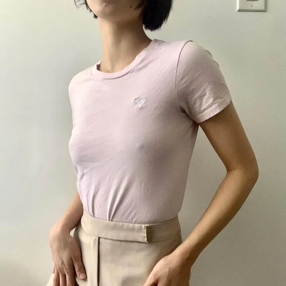 Aritzia Light Pink Fitted Tee photo 5
