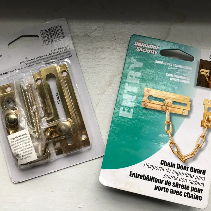 Two Solid Brass Chain door guards photo 1