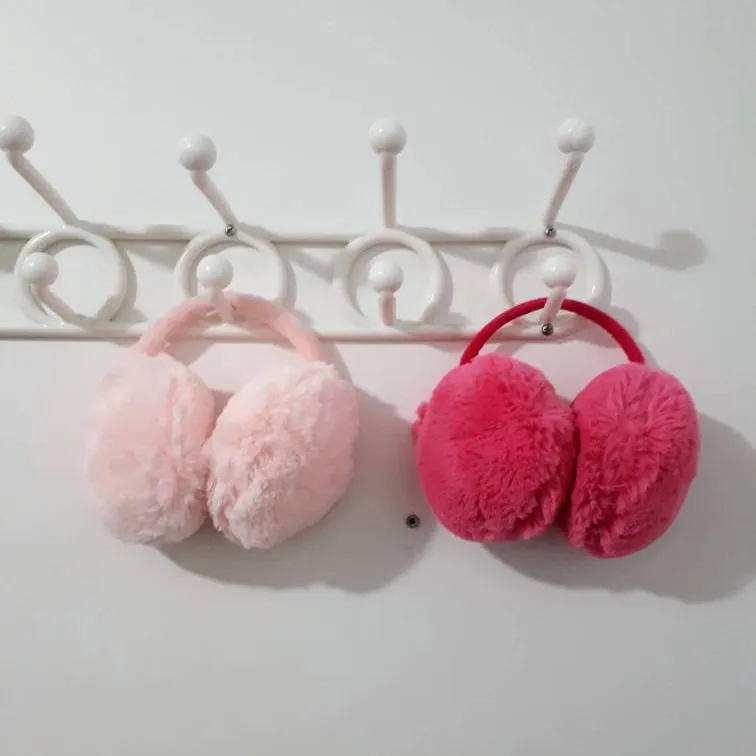 Two Fuzzy Earmuffs (Light Pink and Magenta) photo 1