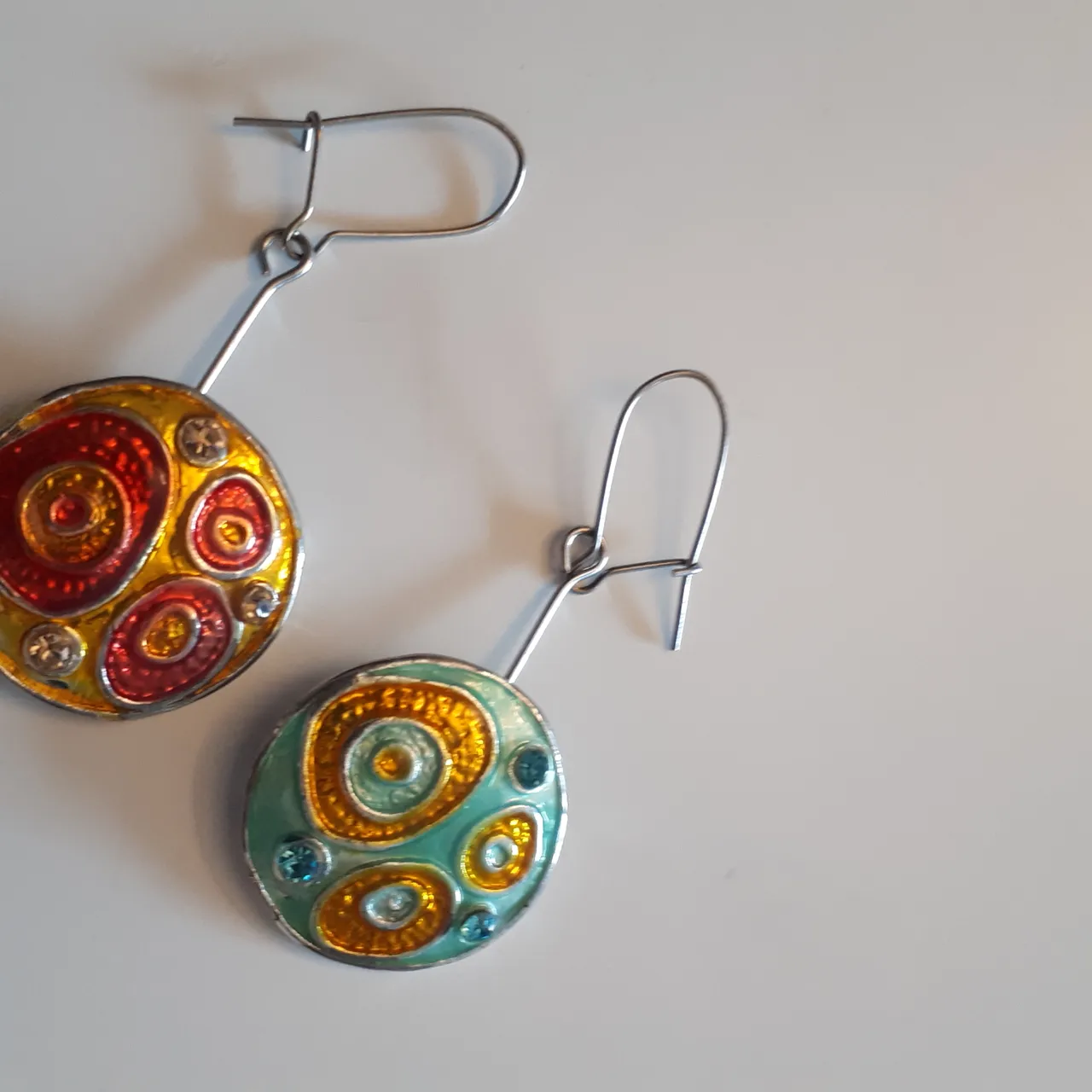Funky Colorful Silver Earrings photo 1